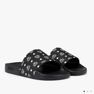 MCM Monogram Print Rubber Slides